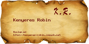 Kenyeres Robin névjegykártya